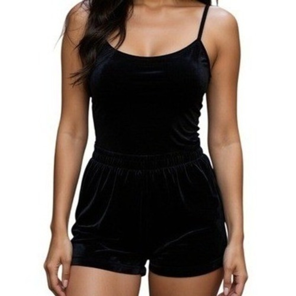 Gilligan & O'Malley Black Velvet Lace Trim Camisole Top XL 36B T85665